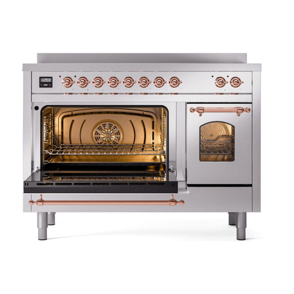 ILVE_UPI486NMPSSP_Nostalgie_II_48"_Dual_Fuel_Range_main_oven_door_opened