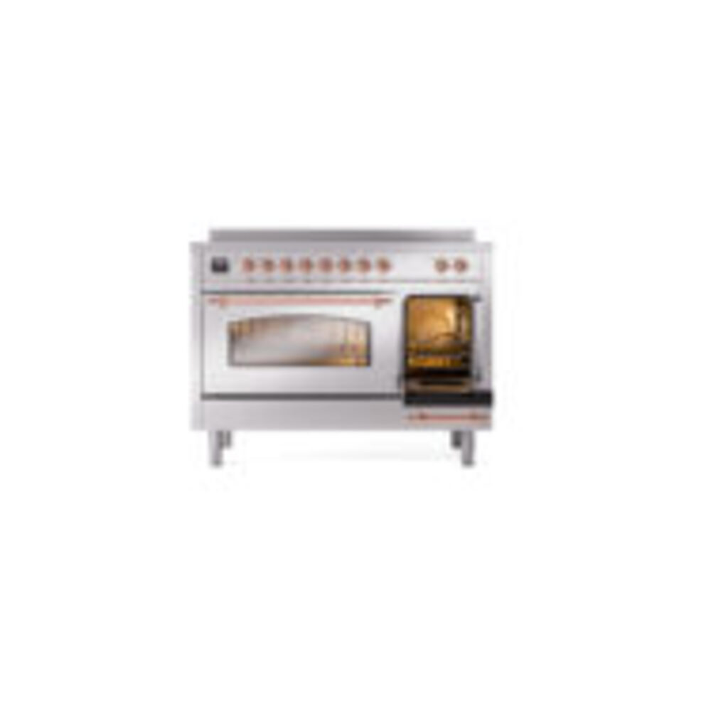 ILVE_UPI486NMPSSP_Nostalgie_II_48"_Dual_Fuel_Range_side_oven_door_opened