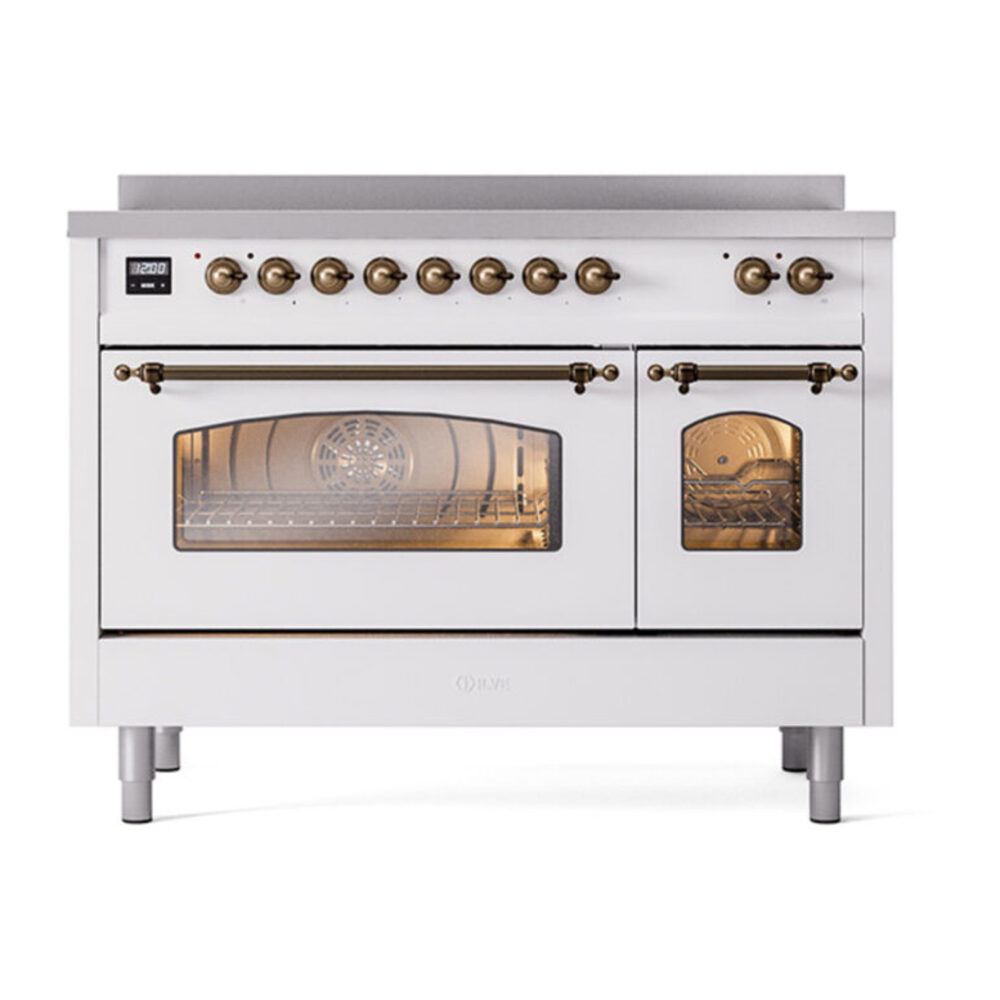 ILVE_UPI486NMPWHB_Nostalgie_II_48"_Dual_Fuel_Range_front_view