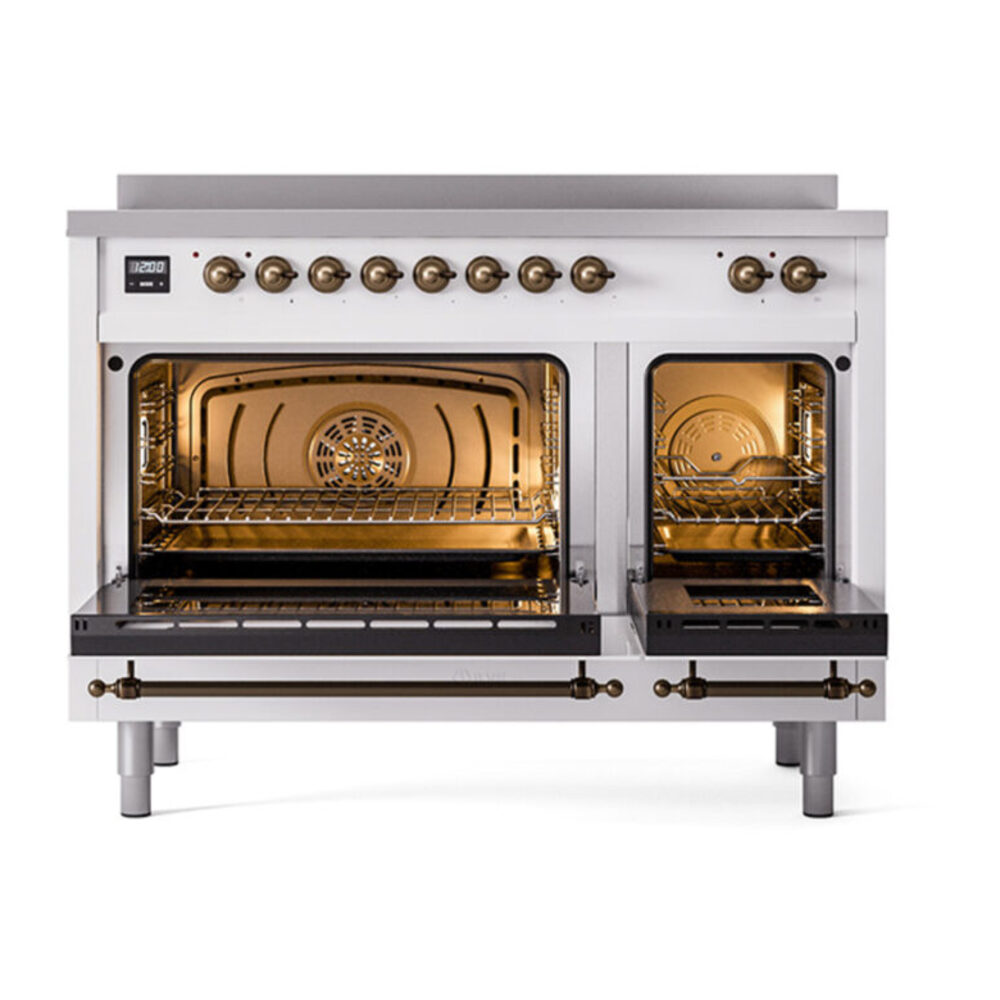 ILVE_UPI486NMPWHB_Nostalgie_II_48"_Dual_Fuel_Range_oven_door_opened