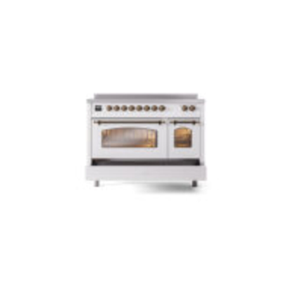 ILVE_UPI486NMPWHB_Nostalgie_II_48"_Dual_Fuel_Range_drawer_opened