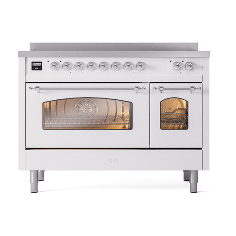 ILVE_UPI486NMPWHC_Nostalgie_II_48"_Dual_Fuel_Range_front_view