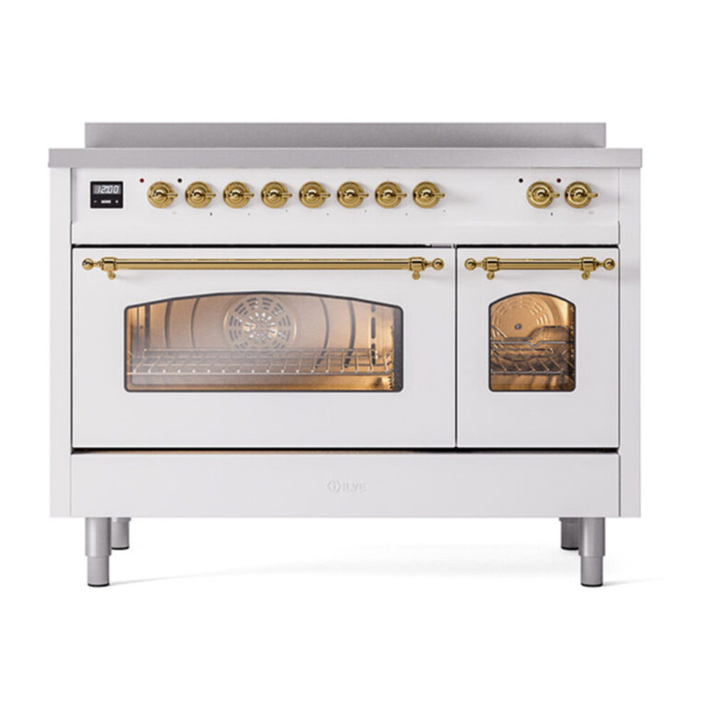 ILVE_UPI486NMPWHG_Nostalgie_II_48"_Dual_Fuel_Range_front_view