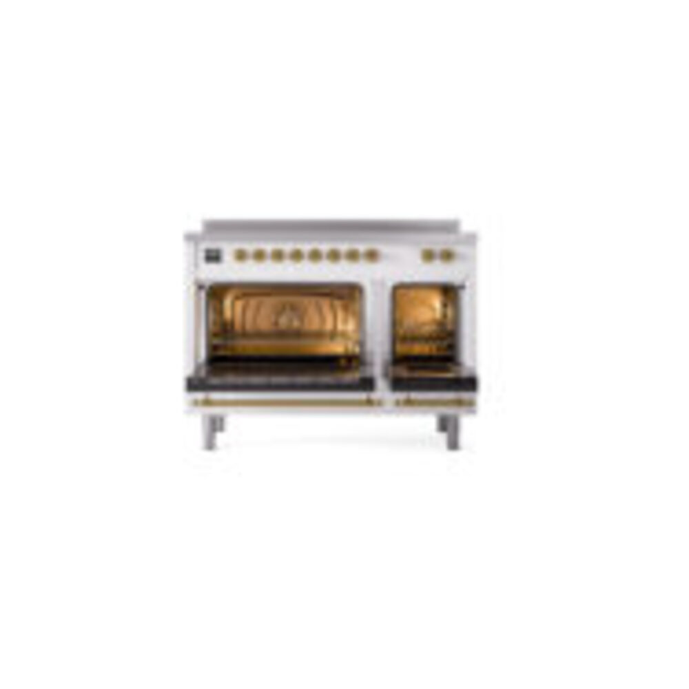 ILVE_UPI486NMPWHG_Nostalgie_II_48"_Dual_Fuel_Range_oven_door_opened