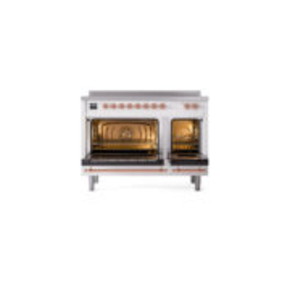 ILVE_UPI486NMPWHP_Nostalgie_II_48"_Dual_Fuel_Range_oven_door_opened