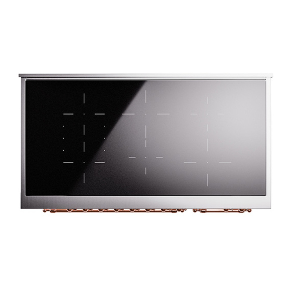 ILVE UPI486NMPWHP Nostalgie II 48 inch Induction Range with 6 Elements (Triple Glass Door, White, Copper) 11 ILVE_UPI486NMPWHP_Nostalgie_II_48"_Dual_Fuel_Range_top_view