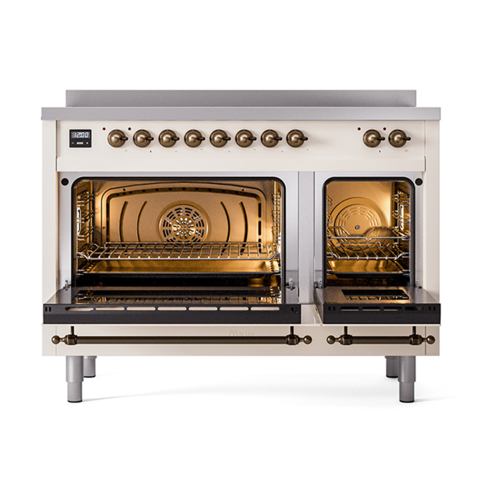 ILVE_UPI486QNMPAWB_Nostalgie_II_48"_Dual_Fuel_Range_oven_door_opened