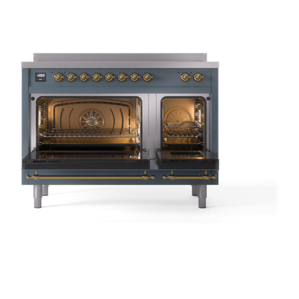 ILVE_UPI486QNMPBGG_Nostalgie_II_48"_Dual_Fuel_Range_oven_door_opened