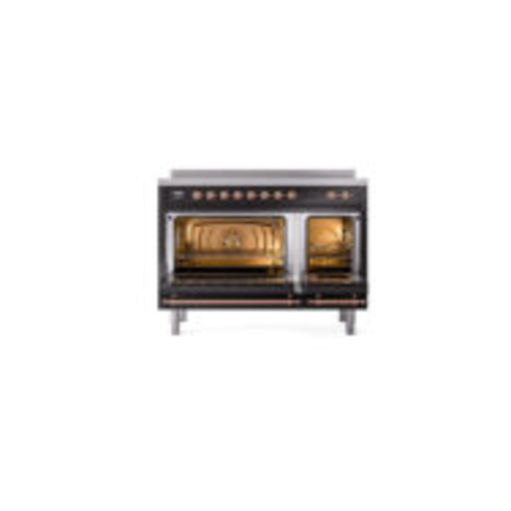 ILVE_UPI486QNMPBKP_Nostalgie_II_48"_Dual_Fuel_Range_oven_door_opened
