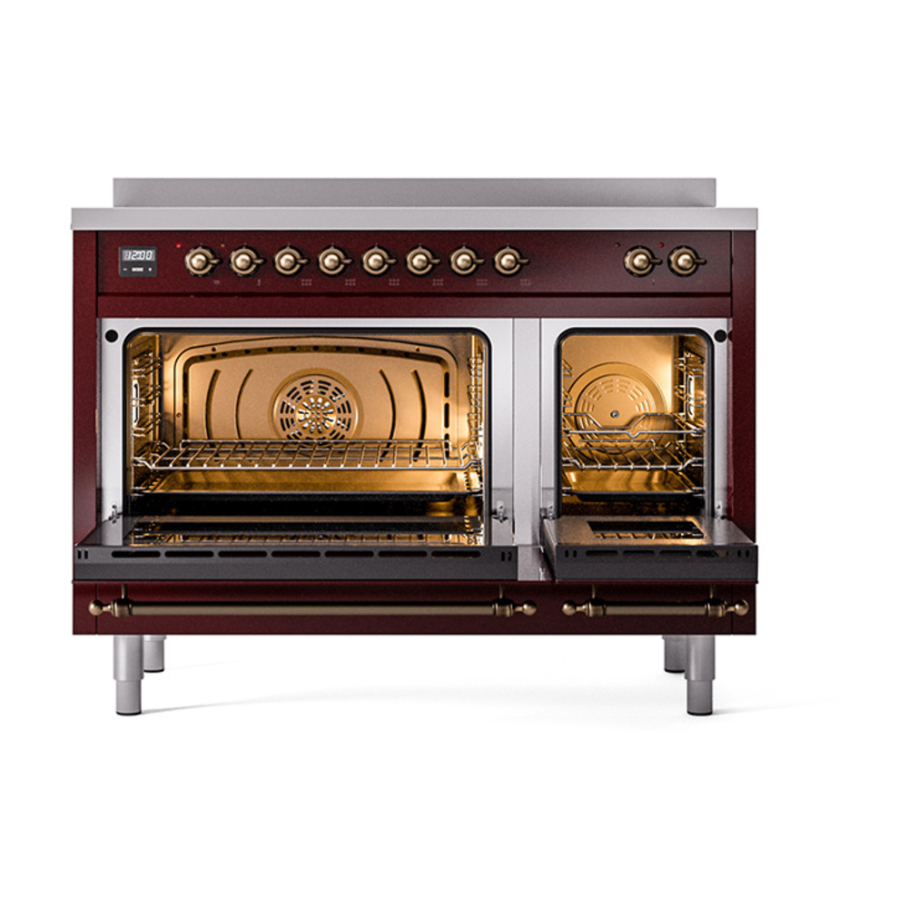 ILVE_UPI486QNMPBUB_Nostalgie_II_48"_Dual_Fuel_Range_oven_door_opened