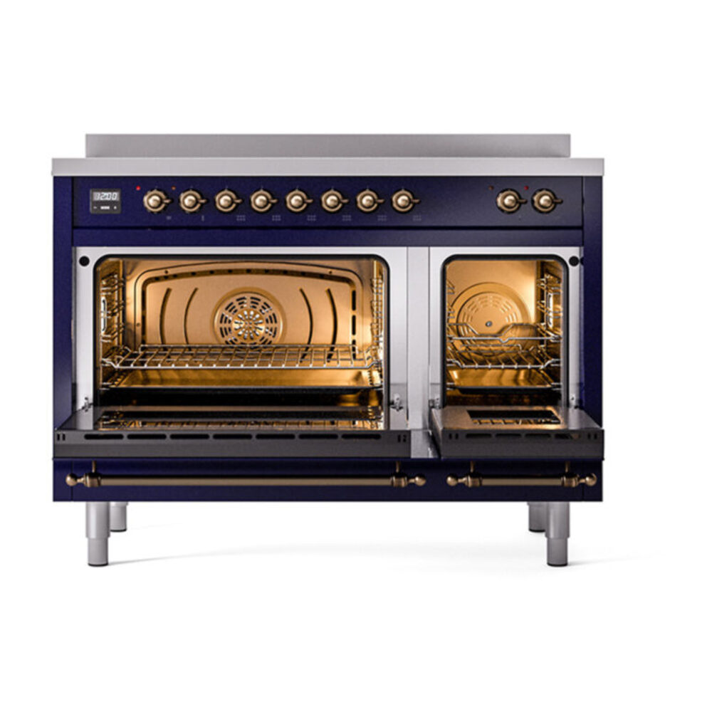 ILVE_UPI486QNMPMBB_Nostalgie_II_48"_Dual_Fuel_Range_oven_door_opened