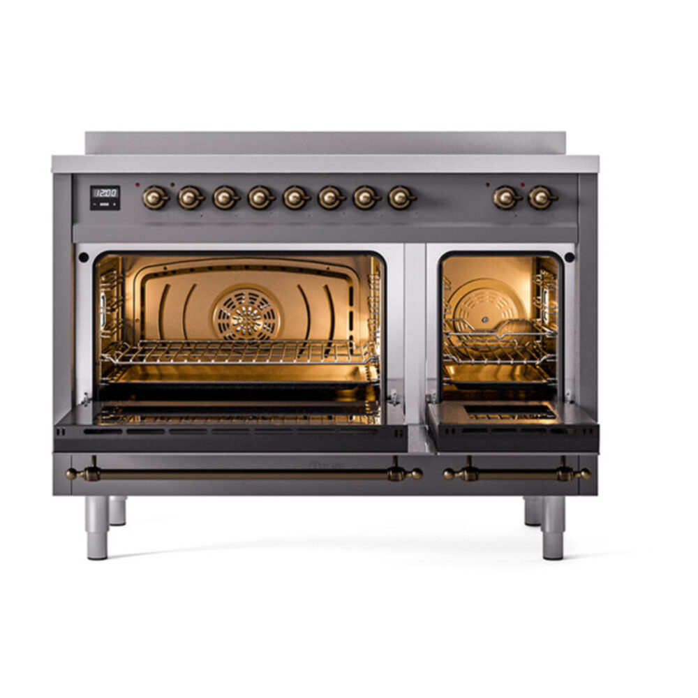 ILVE_UPI486QNMPMGB_Nostalgie_II_48"_Dual_Fuel_Range_oven_door_opened