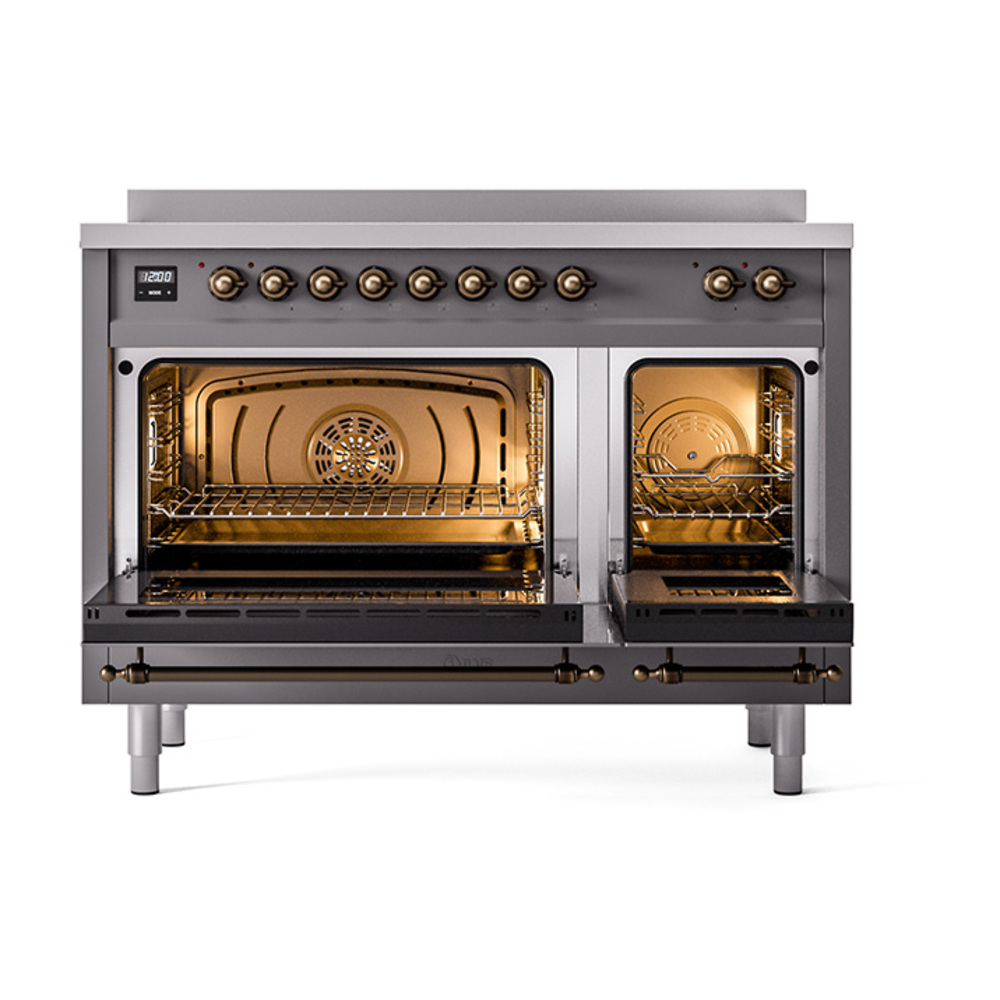 ILVE_UPI486QNMPMGB_Nostalgie_II_48"_Dual_Fuel_Range_oven_door_opened