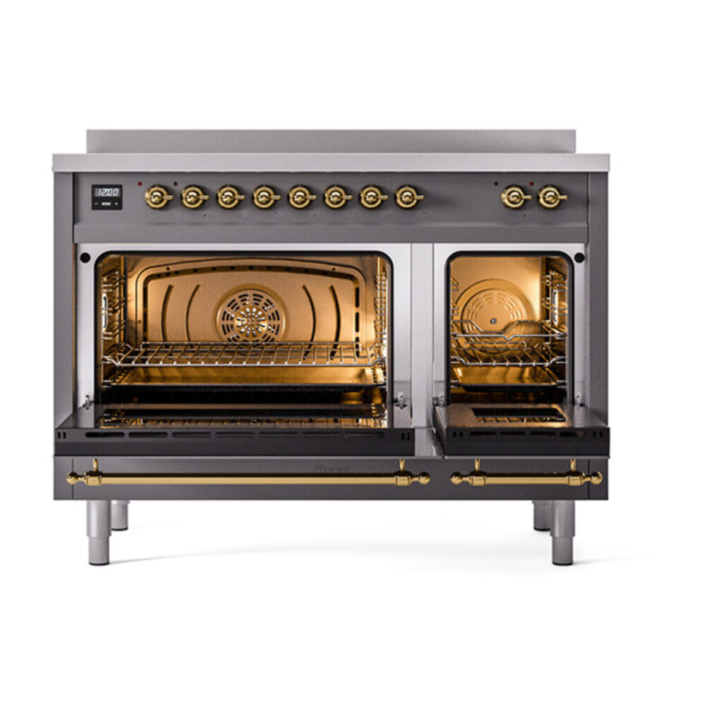 ILVE_UPI486QNMPMGG_Professional_Plus_II_48"_Dual_Fuel_Range_oven_door_opened