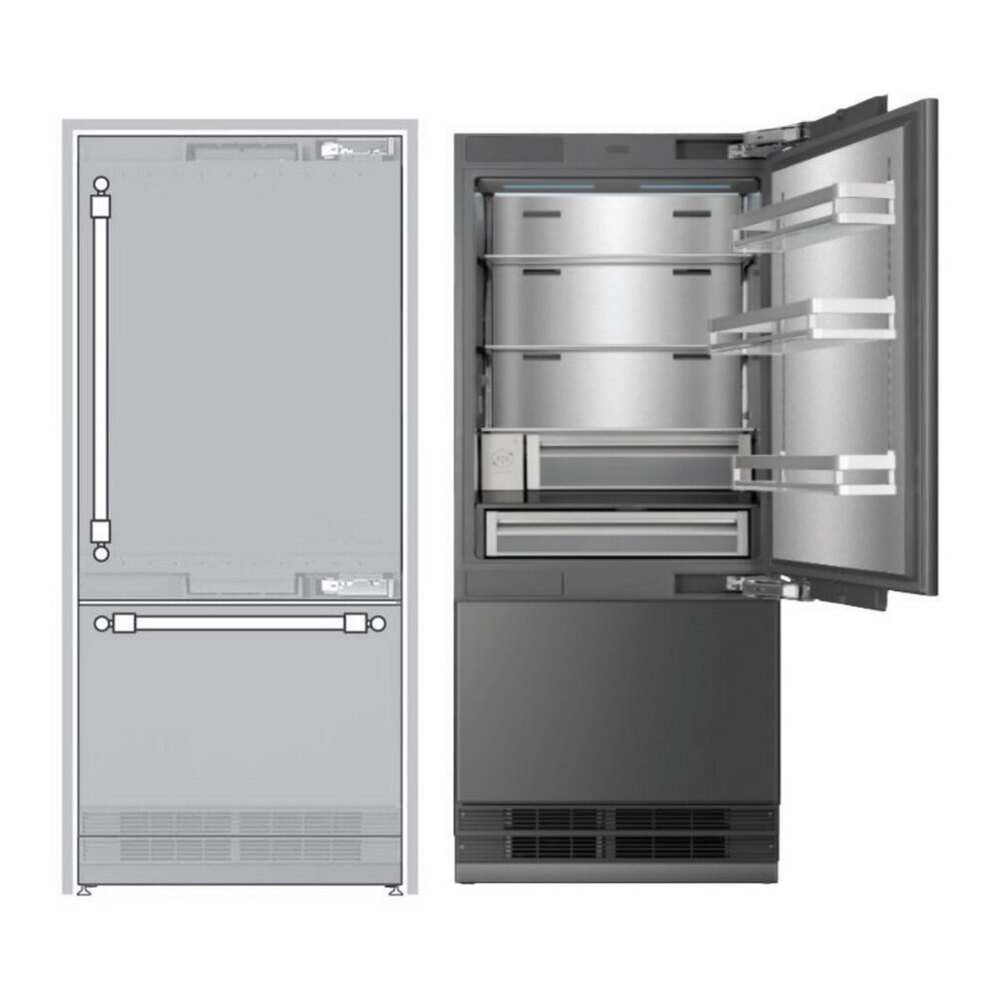 ILVE URBM36SIWPRY 36 inch Built-In Bottom Freezer Refrigerator with 19.8 cu. ft. Capacity, Reversible Door, Energy Star, Sabbath Mode 1 URBM36SIWPRY