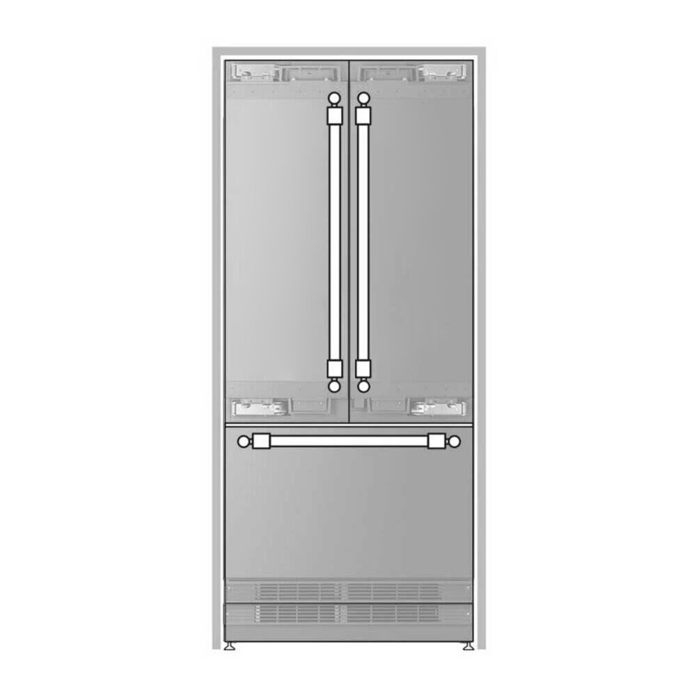 ILVE URFD36SIWPRY 36 inch Built-In French Door Refrigerator with 19.5 cu. ft. Capacity, Internal Water Dispenser, Ice Maker, Energy Star, Sabbath Mode 1 URFD36SIWPRY