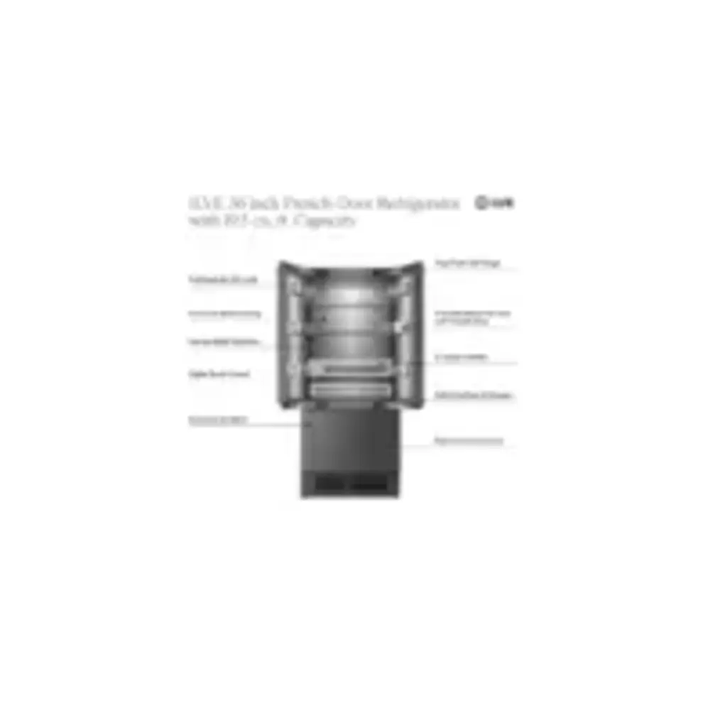 ILVE URFD36SIWPRY 36 inch Built-In French Door Refrigerator with 19.5 cu. ft. Capacity, Internal Water Dispenser, Ice Maker, Energy Star, Sabbath Mode